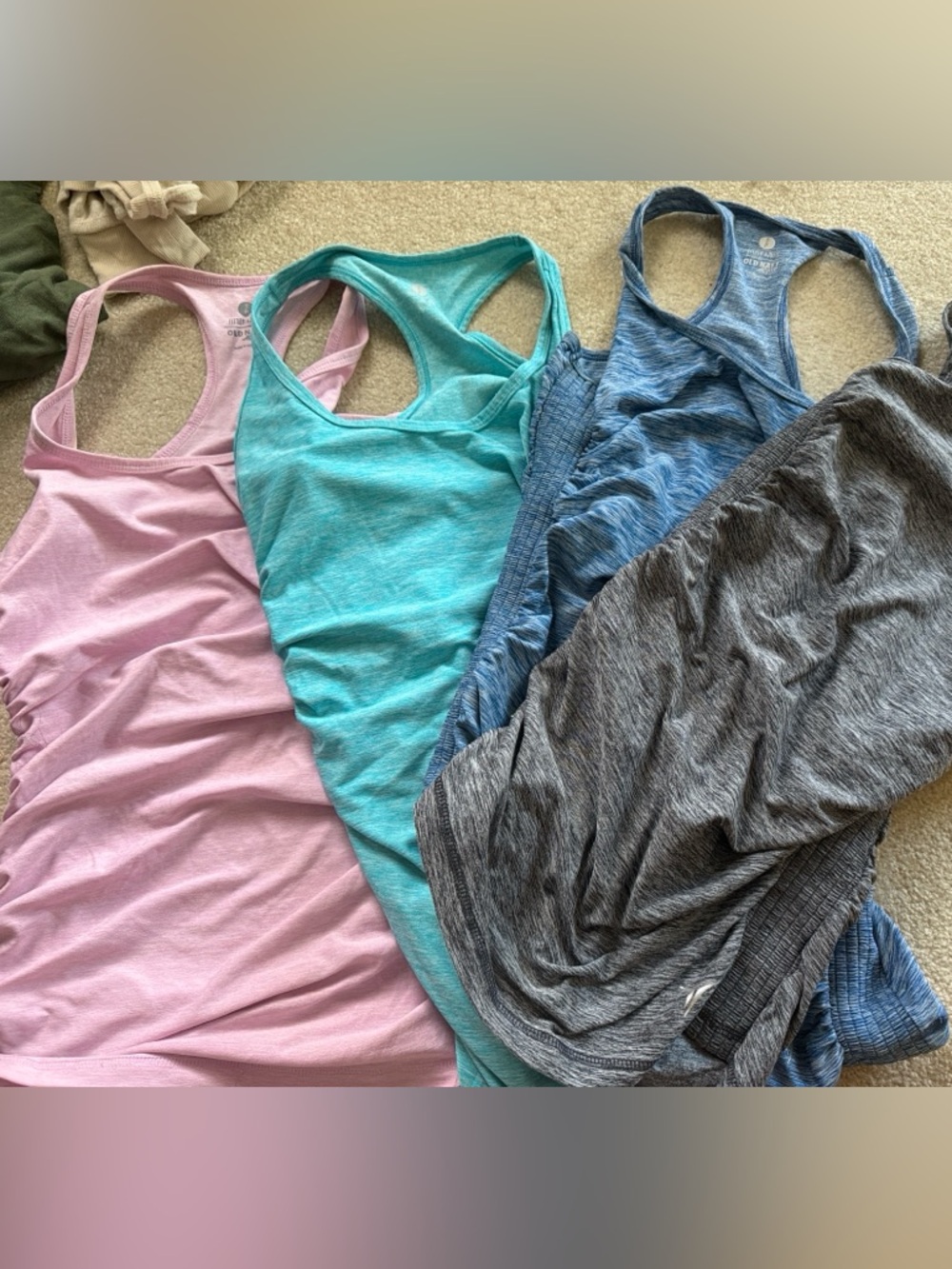 Old Navy Women’s Tank Tops in Pink, Teal, Blue, and Gray Mix